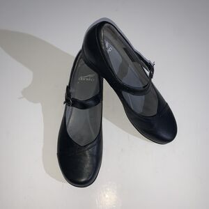 Dansko Shoes Womens Size 41 Black Mary Jane Leather Comfort Strap Work Dress